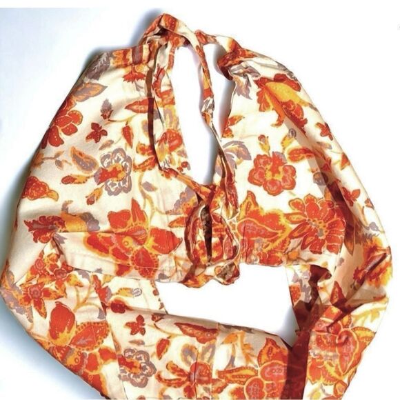 🔴2 for 40🔴Free People Intimately bandeau convertible floral orange purple S. - Picture 12 of 15